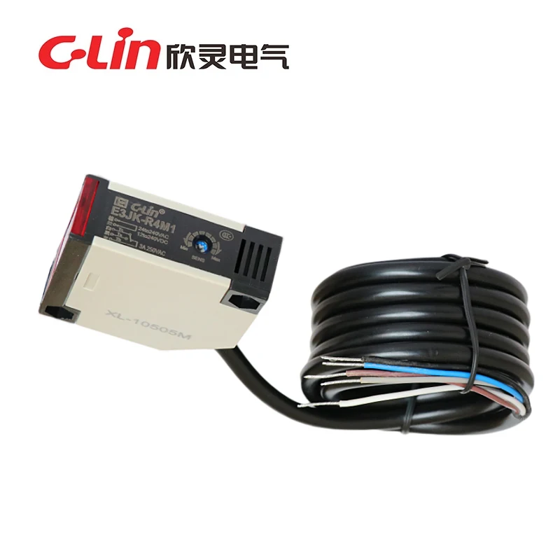 CLin Xinling E3JK-R4M1 feedback reflective square photoelectric switch relay output with reflector