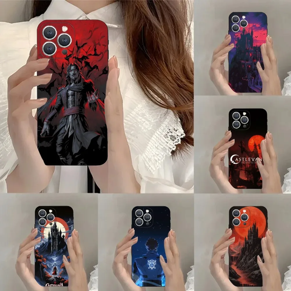 C- Castlevania  Phone Case For iPhone 15,14,13,12,11,Plus,Pro Max,XS,X,XR,SE,Mini,8,7 Soft Silicone Black Cover