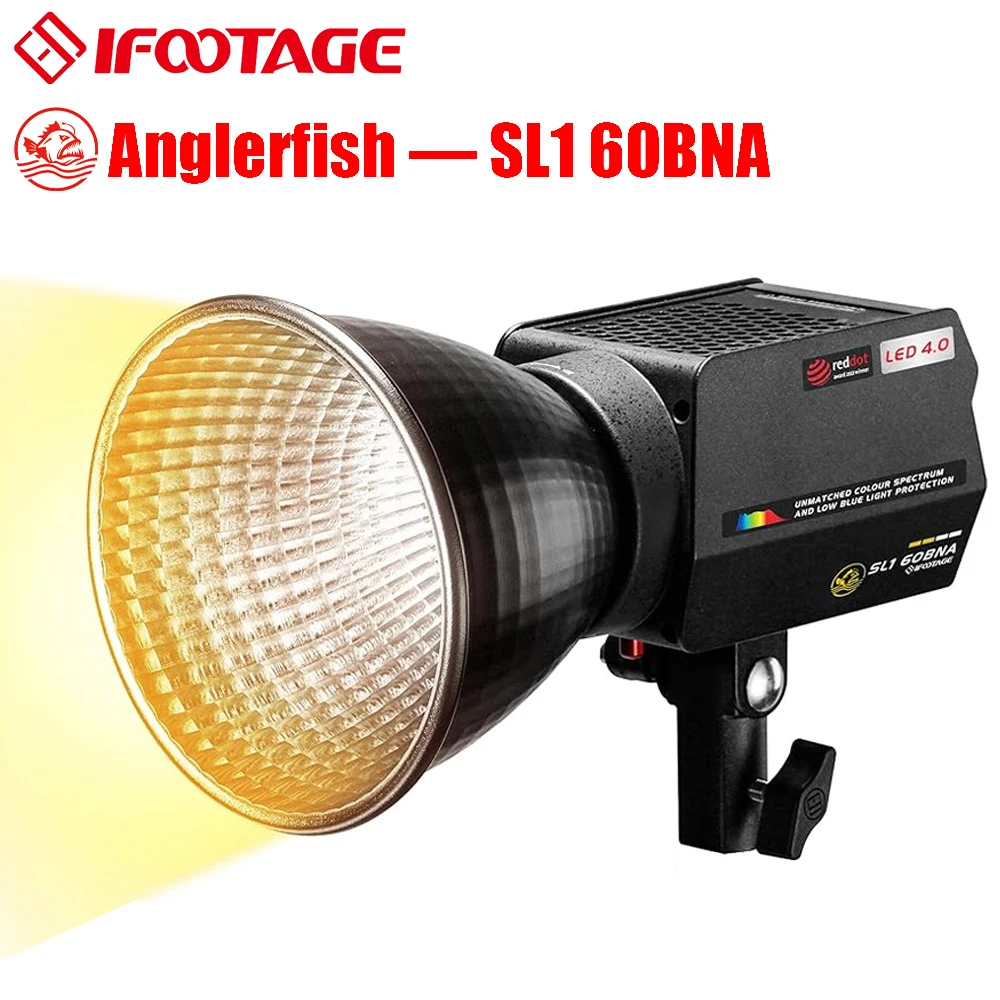 IFOOTAGE Anglerfish SL1 60BNA LED Video Light, 2700K-6500K Bi-Color Continuous Video Light, 60BNA-Standard