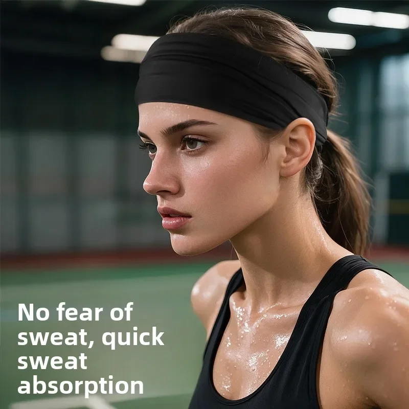 Fitness Headband Sport Hair Band Anti Slip Elastic Sweatband Gym Sport Wide Hairband for Running Yoga Football & Outdoor Sports