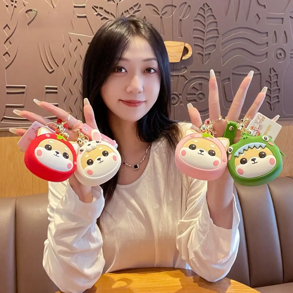 

Kawaii Silicone Coin Purse Gift Hanging Ornaments Keychain Wallet Headset Key Bag