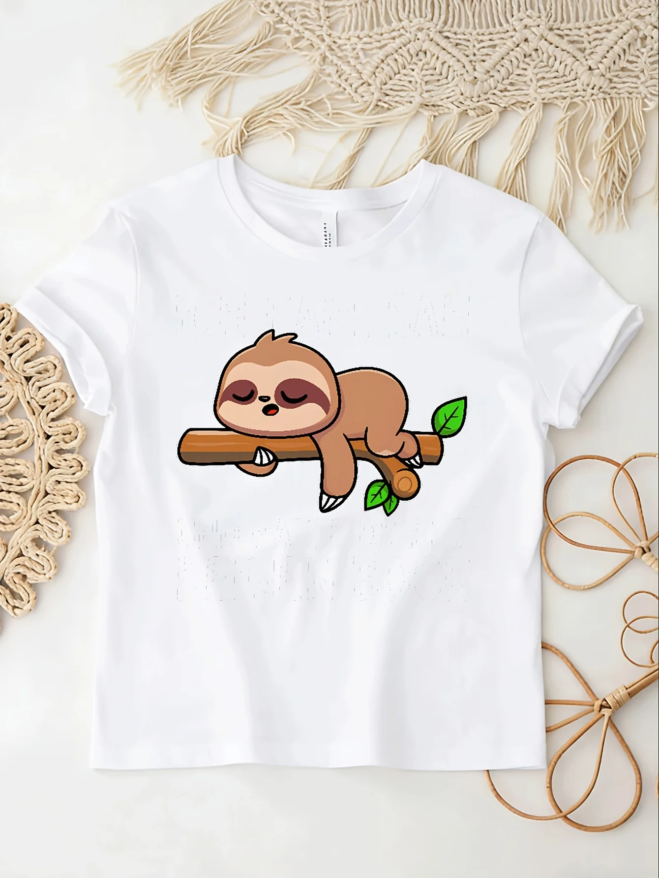 Sping Cartoon Sloth on Tree Branch I Came I Saw and Immediately Had No Motivation for men women  Unisex All T-Shirt