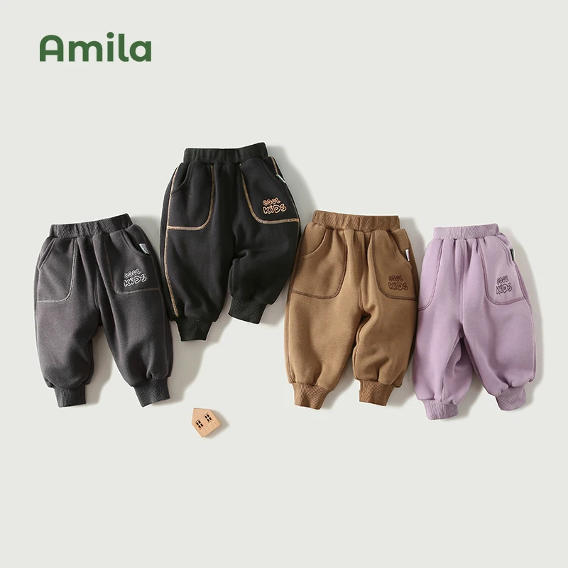 Amila Baby Overalls Trousers 2024 New Autumn Winter Pants For Boys And Girls Cute Multicolor  Fashion Clothes