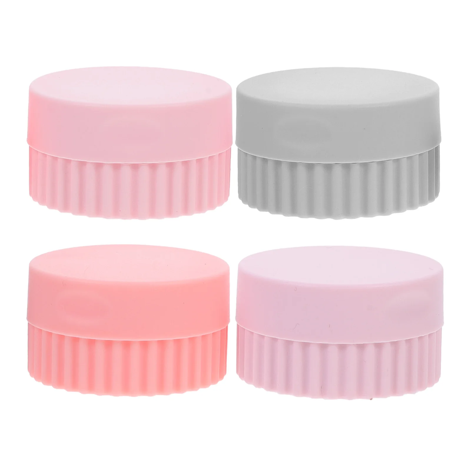 

4 Pcs Pill Box Medication Organizer Travel Containers Small Silica Gel Leak Proof Cute Case Bottles Gray Pink Purple Red