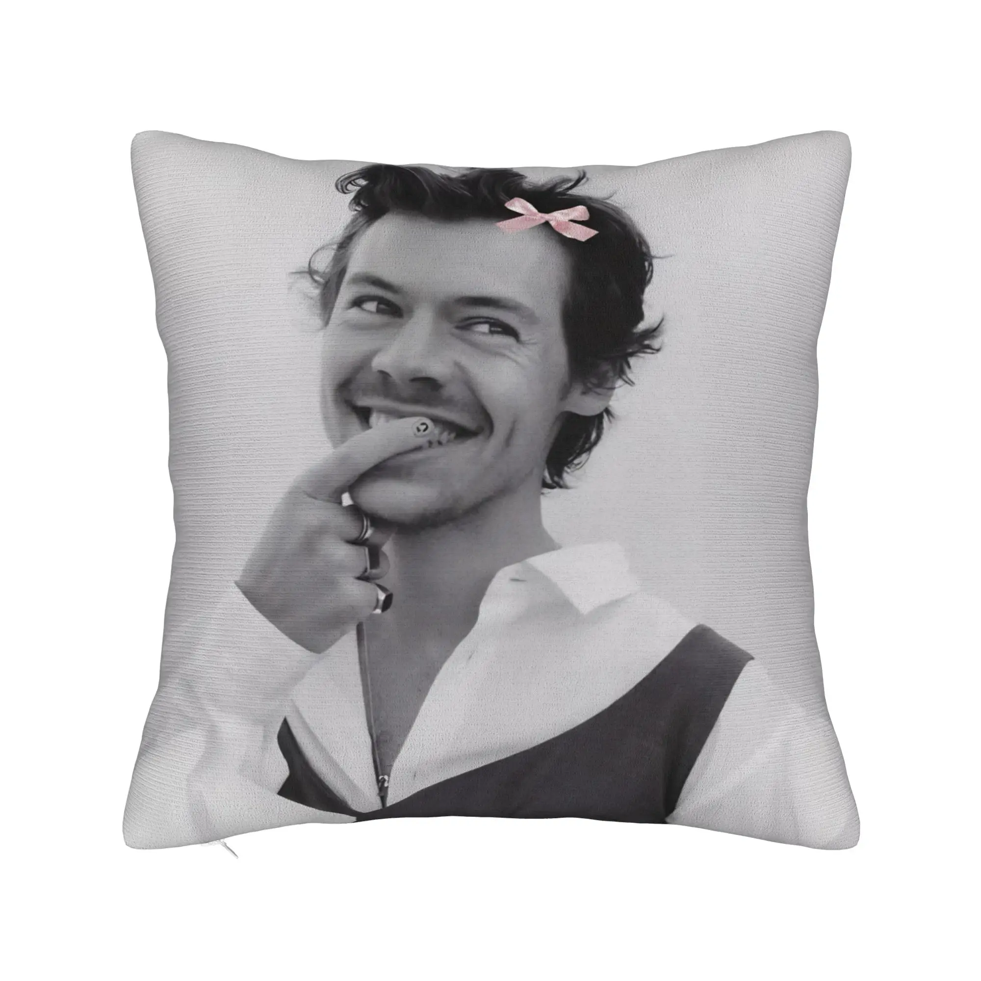 Harrys Styles Pillowcase Printing Polyester Cushion Cover Gift  Throw Pillow Case Cover Home Square 40X40cm