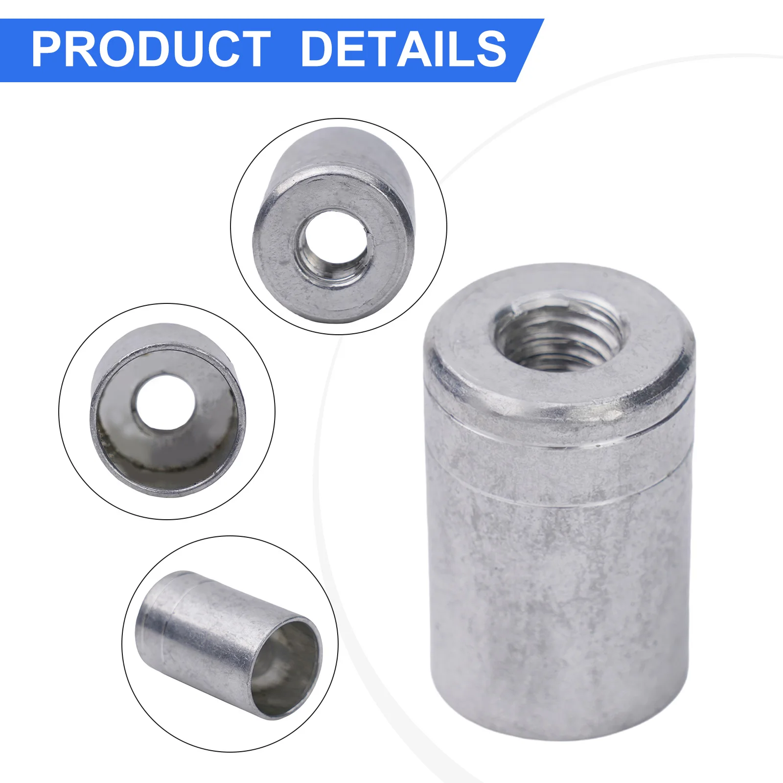 Fishing Rod Net Head Adapter 2.6*1.3cm Aluminum Alloy Connector Easy To Disassemble Part Silver To Landing Rod