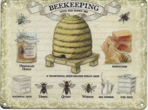 Bee Keeping Metal Sign - Beekeeping Retro Decor Signs