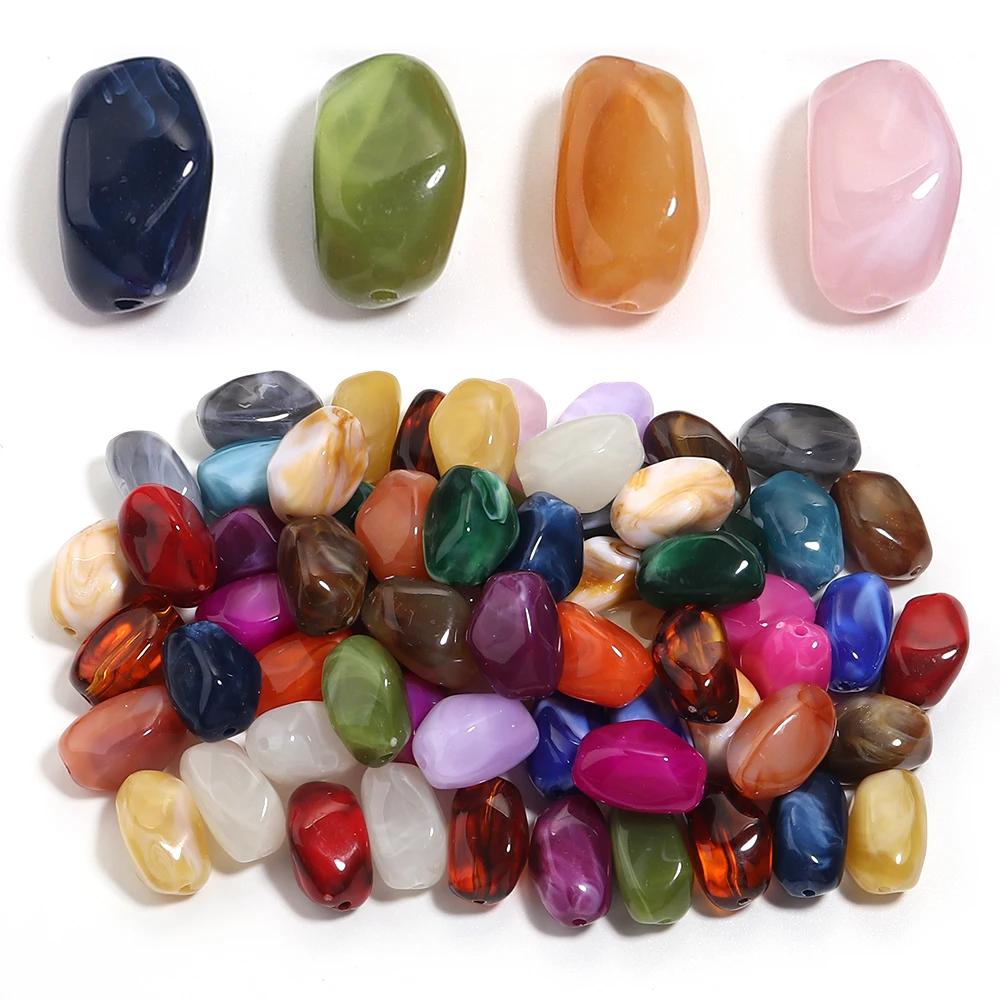 20pcs Dual Color Acryl 12x21mm unregelmäßige Steinform lose Spacer Perlen für DIY Schmuck Armband Halskette Handwerk Zubehör