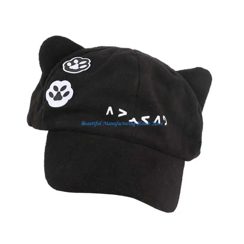 E56A Punk Baseball Hat Anime Ear Caps Fashion Hat Costume Hat for Roleplay Party