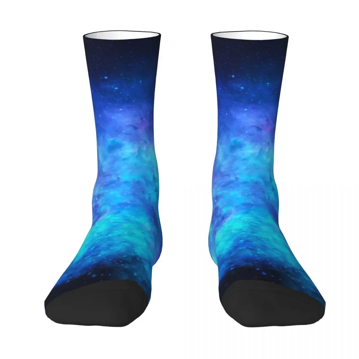 Blue Galaxy Print Socks Spring Space s Stockings Gothic Unisex Soft  Design Cycling Anti Bacterial 