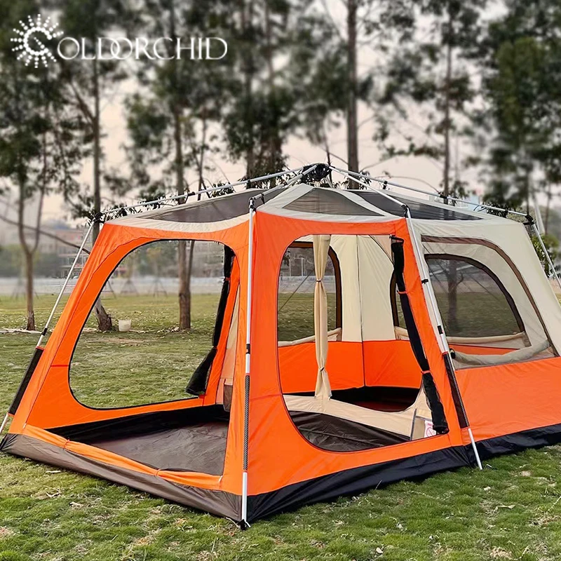 Best Selling Button Design Camping Tent Automatic Outdoor Family Tent Luxury 5-8 Person Large Storage Tent