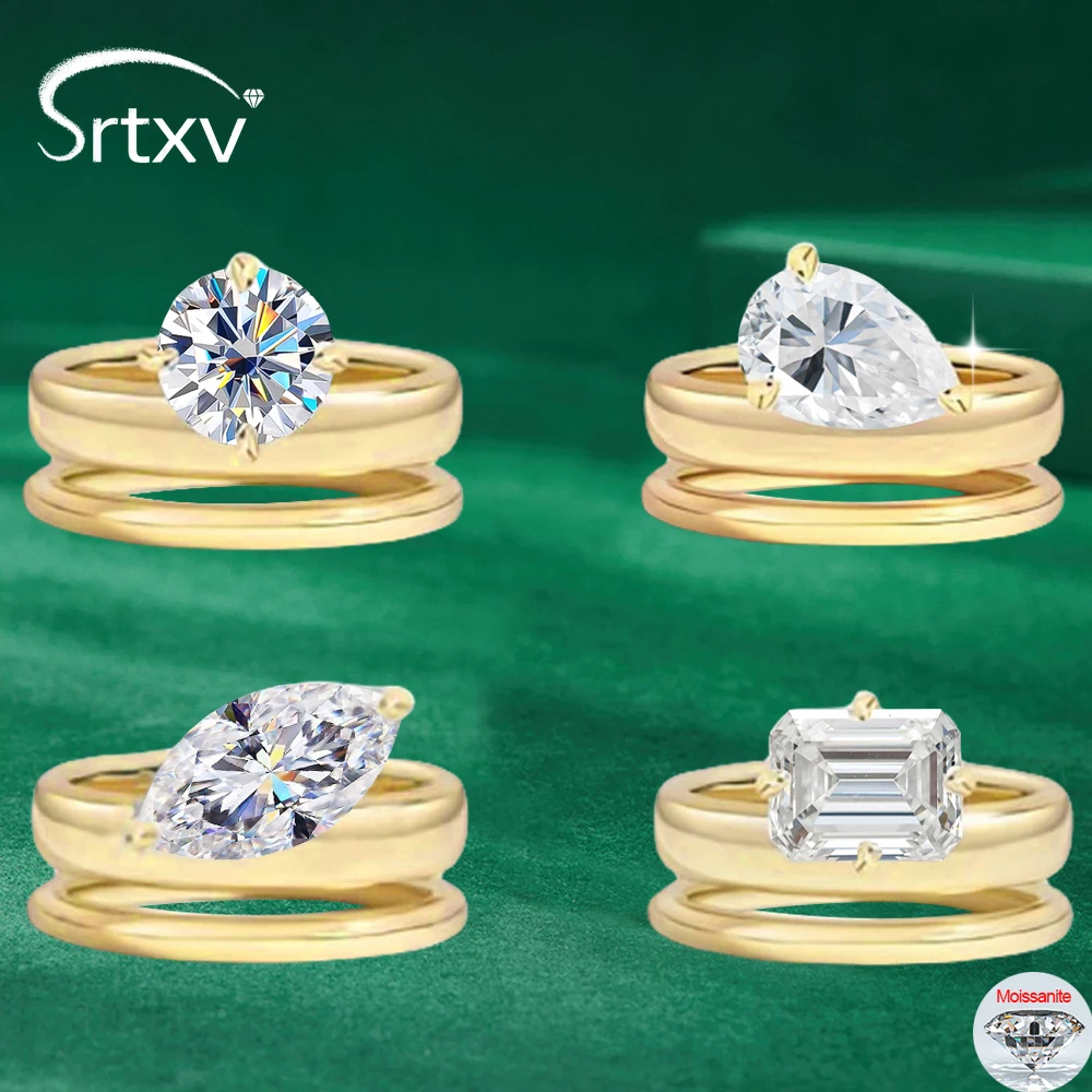 

Сертифицированные кольца-пасьянс с муассанитом GRA 2CT D VVS для женщин, стерлинговое серебро S925, кольцо с бриллиантом для пары, ювелирные изделия Shani Abergel