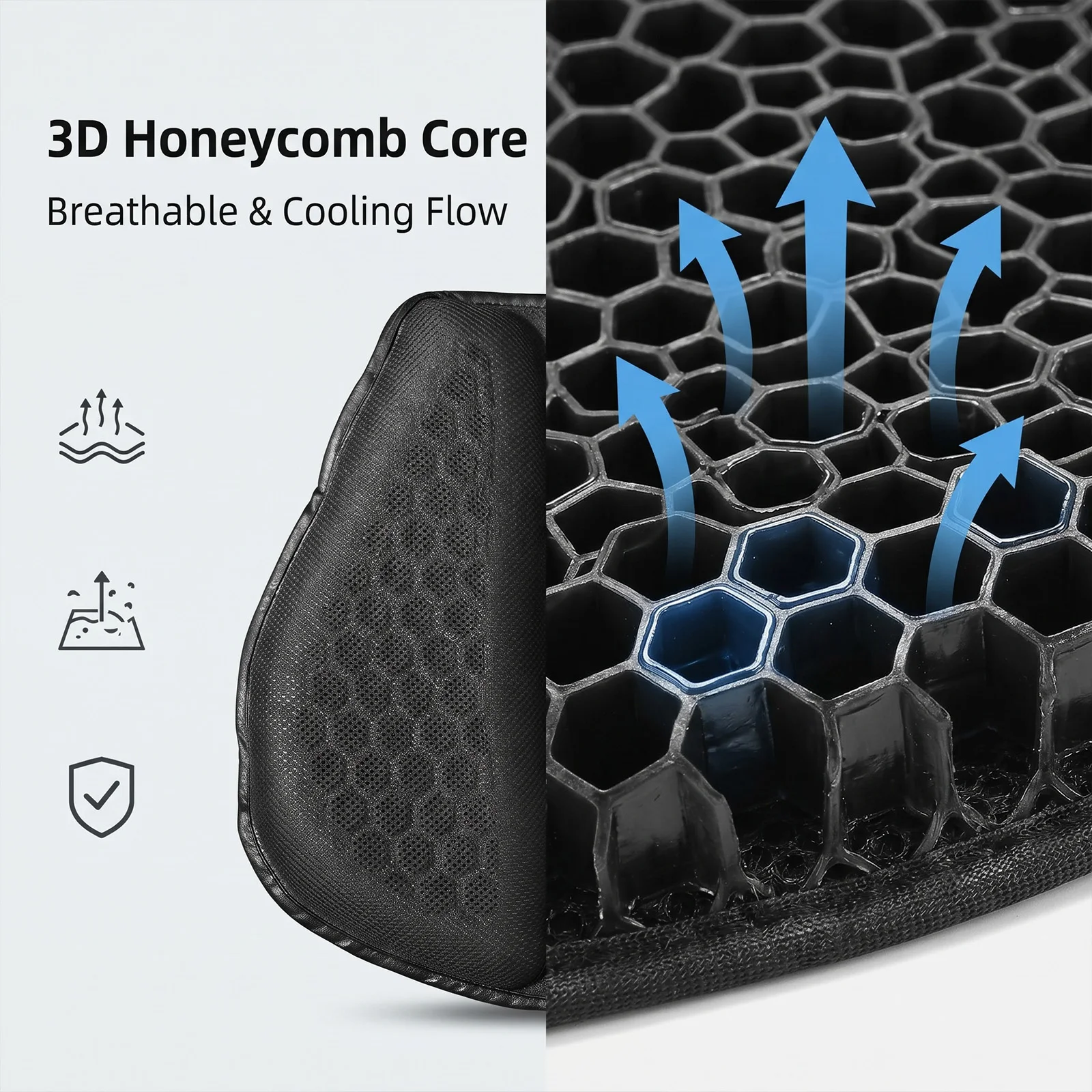 Motorcycle Seat Cushion 3D Honeycomb Anti-slip Motorcycle Gel Seat Cushion Moto Pressure Relief Ride Seat Pad Moto Accessories