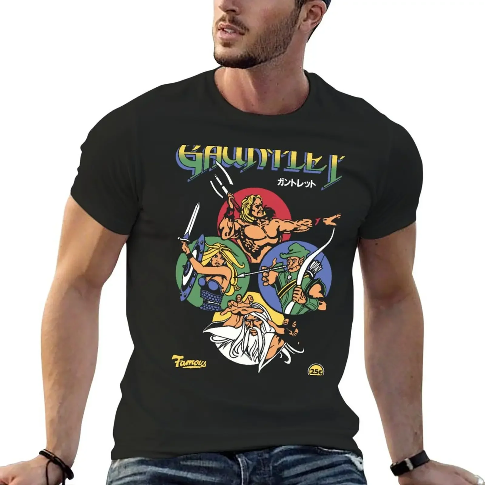 Gauntlet Retro Vintage Arcade Gaming T-Shirt plain cotton graphic tees mens cotton t shirts