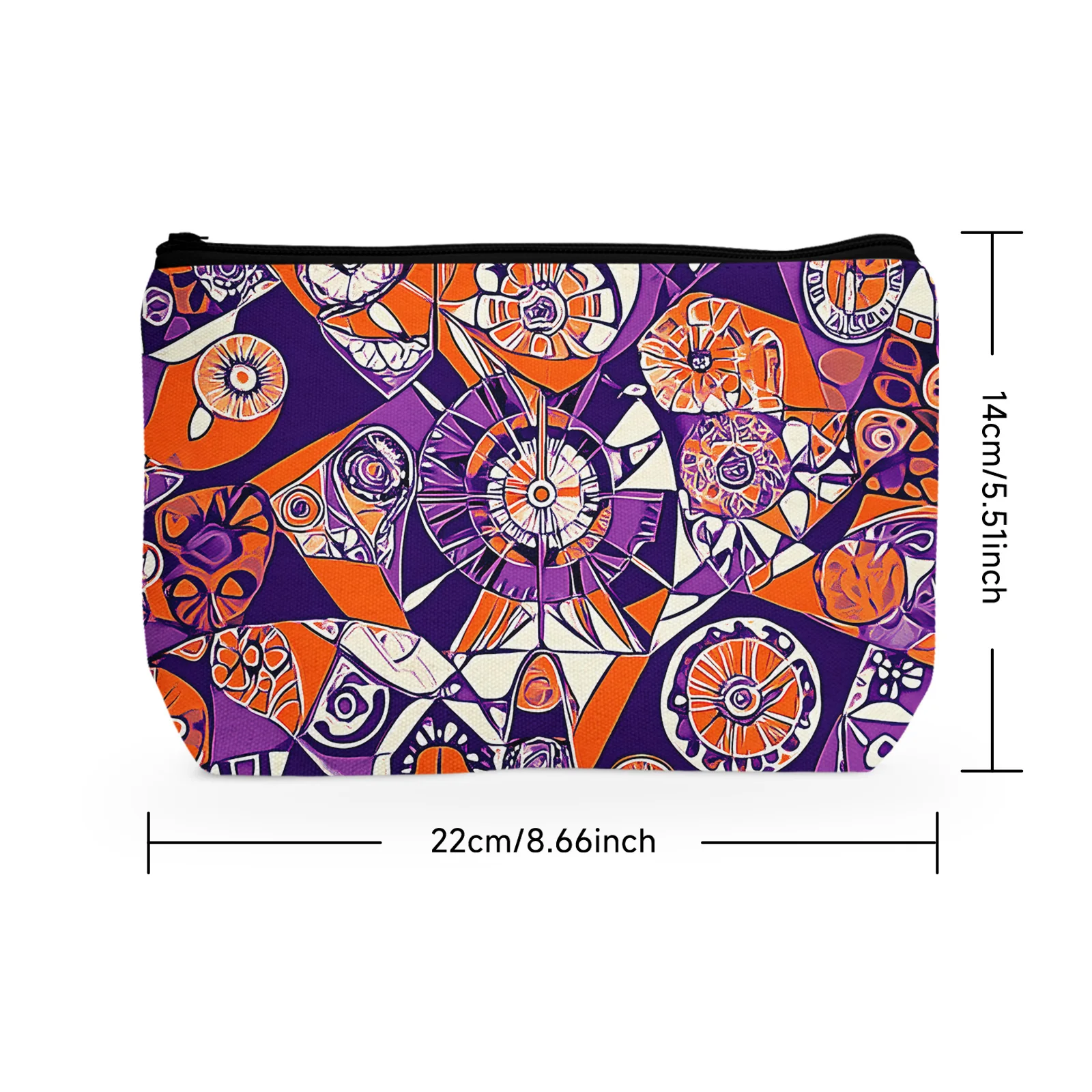 1Pc Patchwork Vintage Indian Flower Cosmetic Bag Unique Cosmetic Bag For Women With Pictures Portable Cosmetic Bag With Zipper