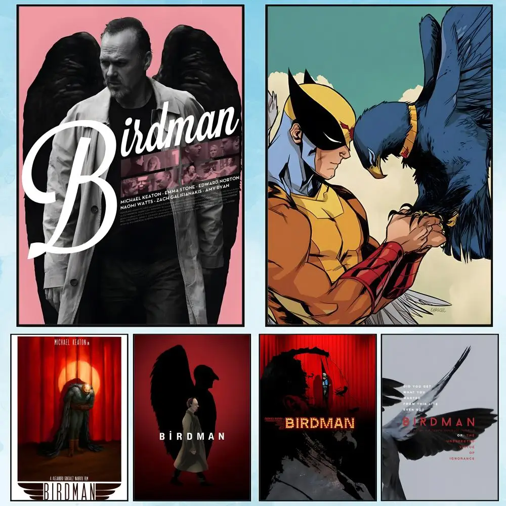 

B-Birdman Movie Poster Poster Waterproof HD Wall Art Decal Self-Adhesive Aesthetic Decor for Home Living