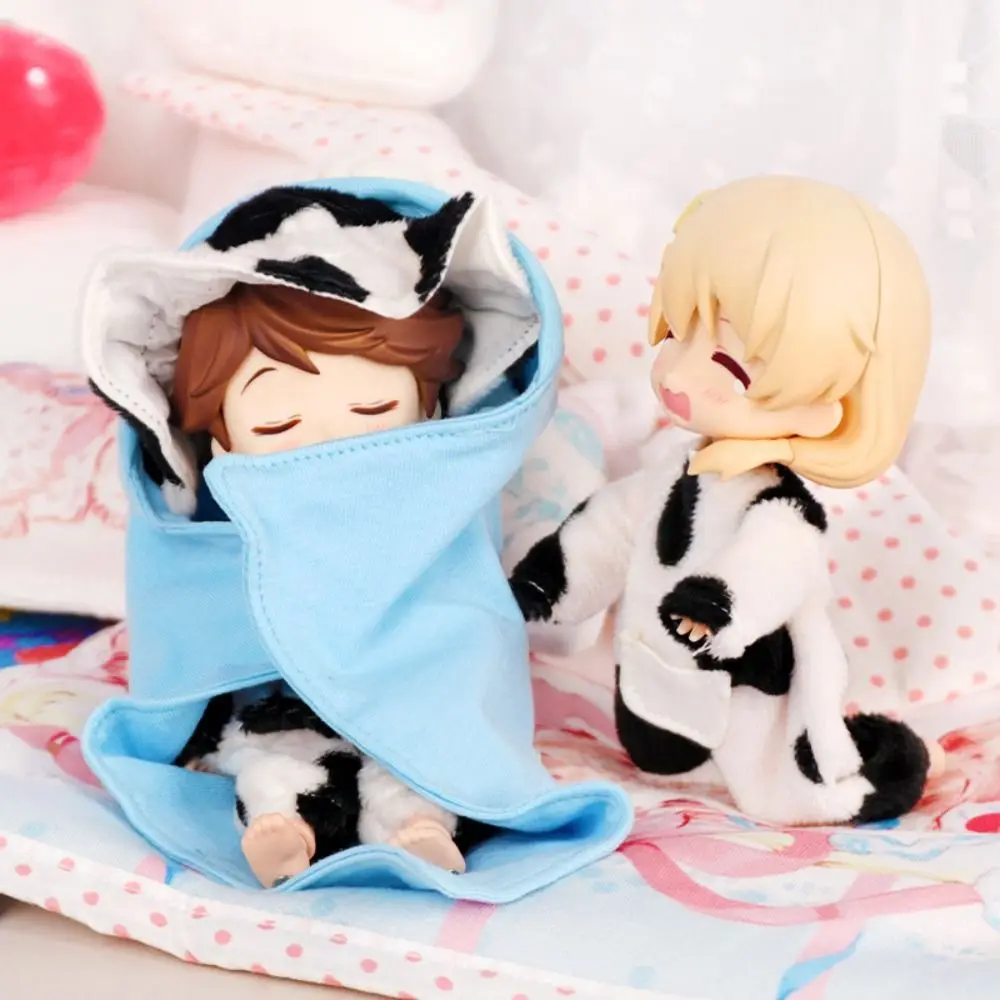 Handmake Cow Pajama Set with Hat Replaceable Cow Sleepwear Set Doll Accessories