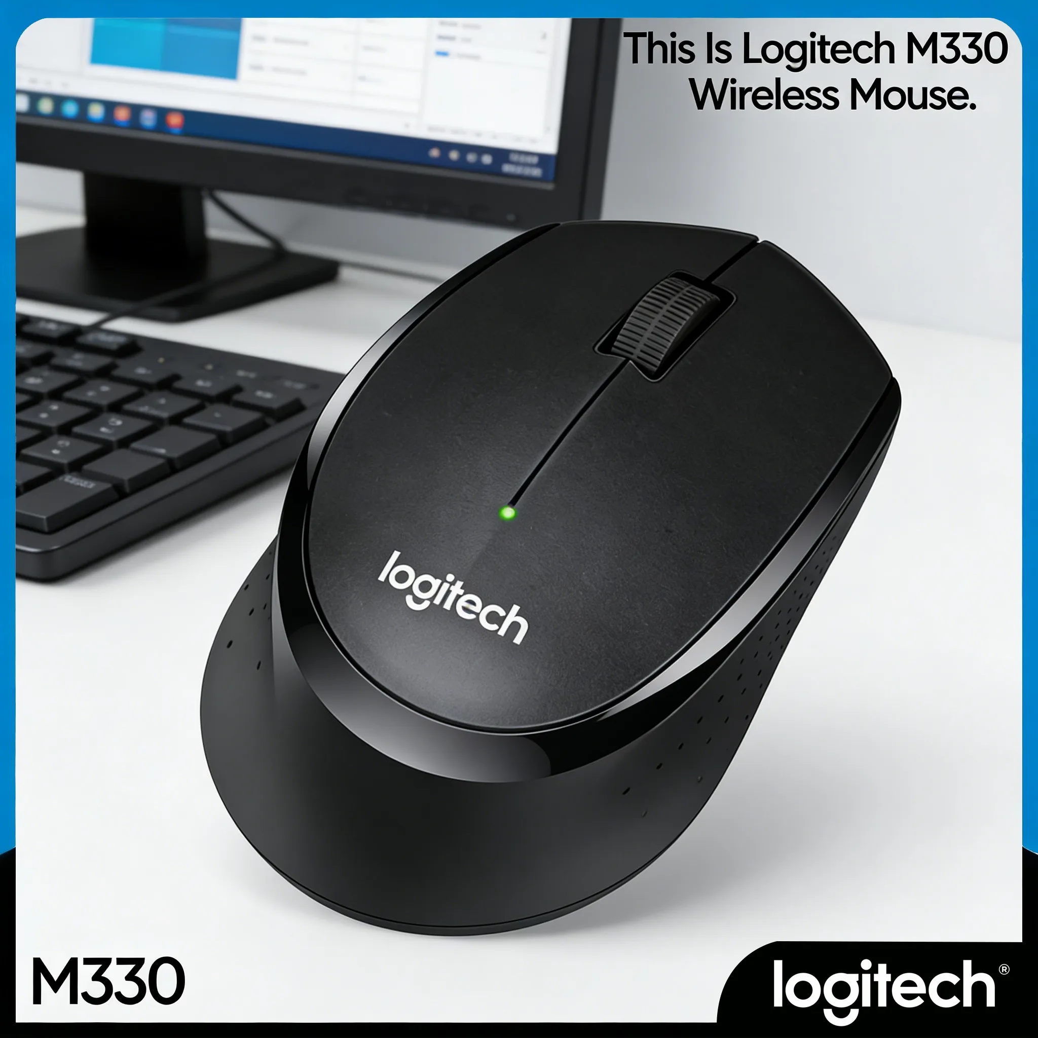 

Оптическая мышь M330 с разрешением 1000 точек на дюйм, точное отслеживание, бесшумный клик с низким уровнем шума