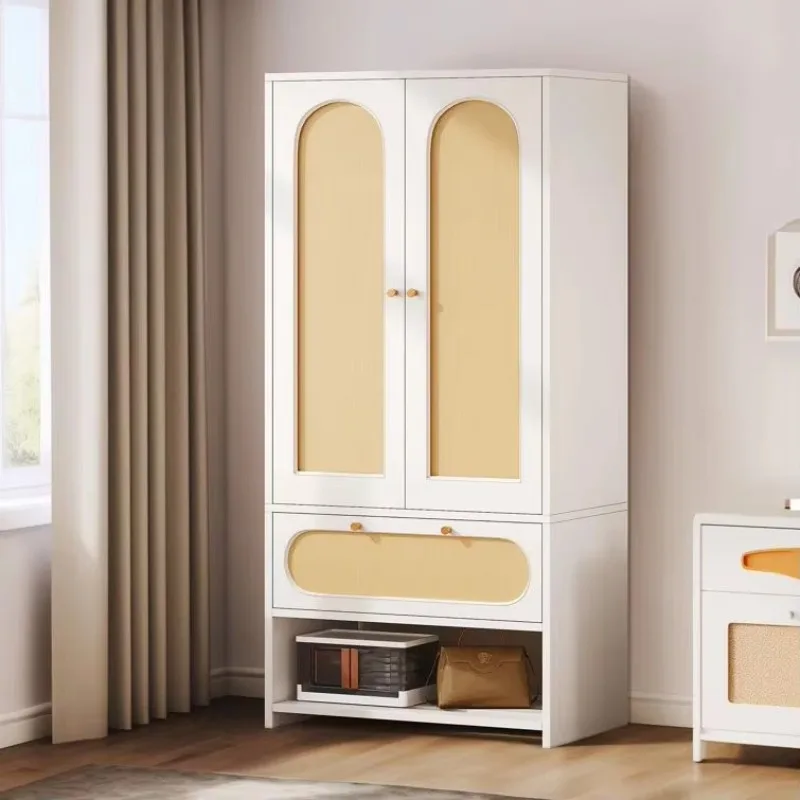 Neues Rattan-Massivholzstil Schlafzimmer Haushalt Retro-Doppeltüren Mit Schublade Trennwand Aufbewahrung Ablagekabine