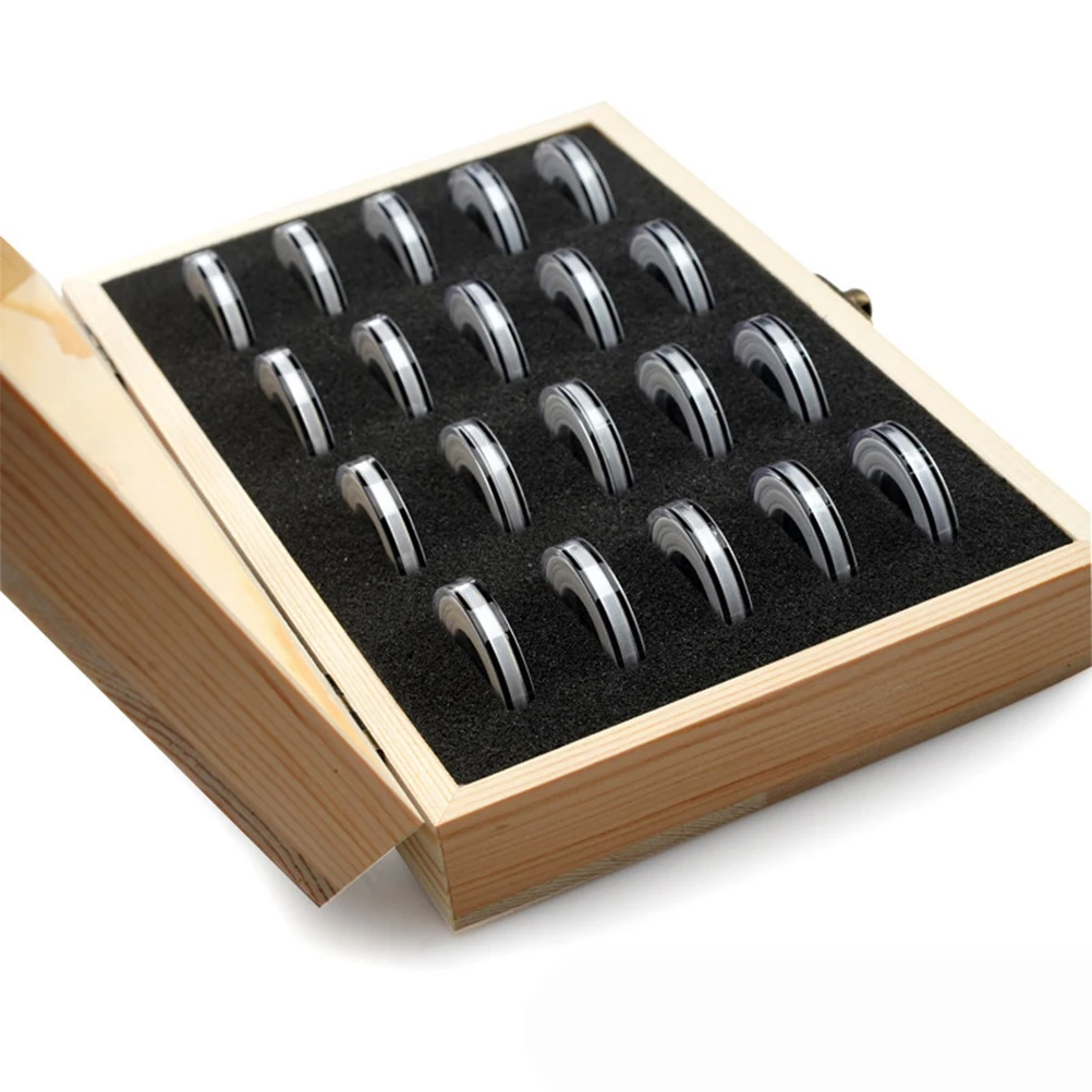 

Delicate Wooden 20 Commemorative Coin Protective Box Prcatical Coin Collection Case for 18/21/25/27/30mm Coin