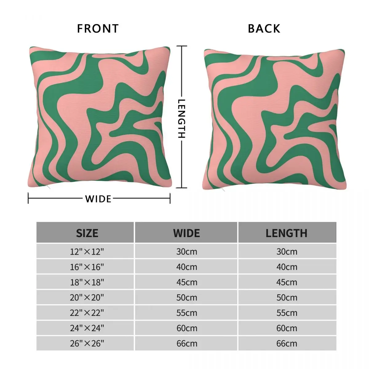 Liquid Swirl In Pink And Green Square Pillowcase Polyester Linen Velvet Printed Decor Throw Pillow Case Sofa Seater Cushion Case