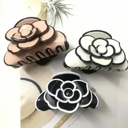 1 Pcs Fashion Camellia Hair Claw Clip Clamp Girl Flower Handmade Jewerly Head Accessories for Women Birthday Gifts