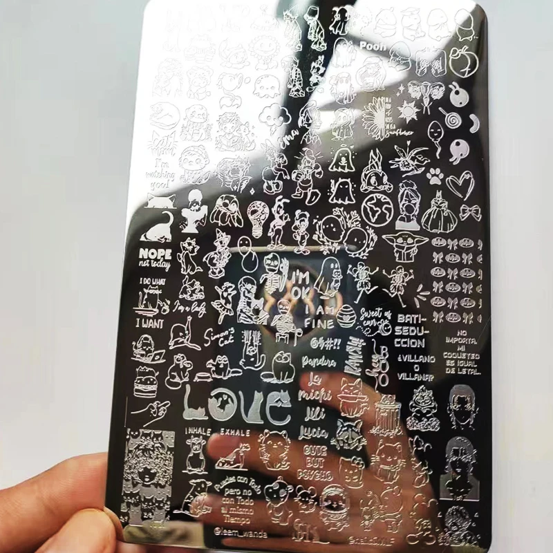 Halloween Nail Stamping Plates Valentine's Day Flowers Cartoon Animals Nail Art Plates Stainless Steel Nail Art Plate Stencil