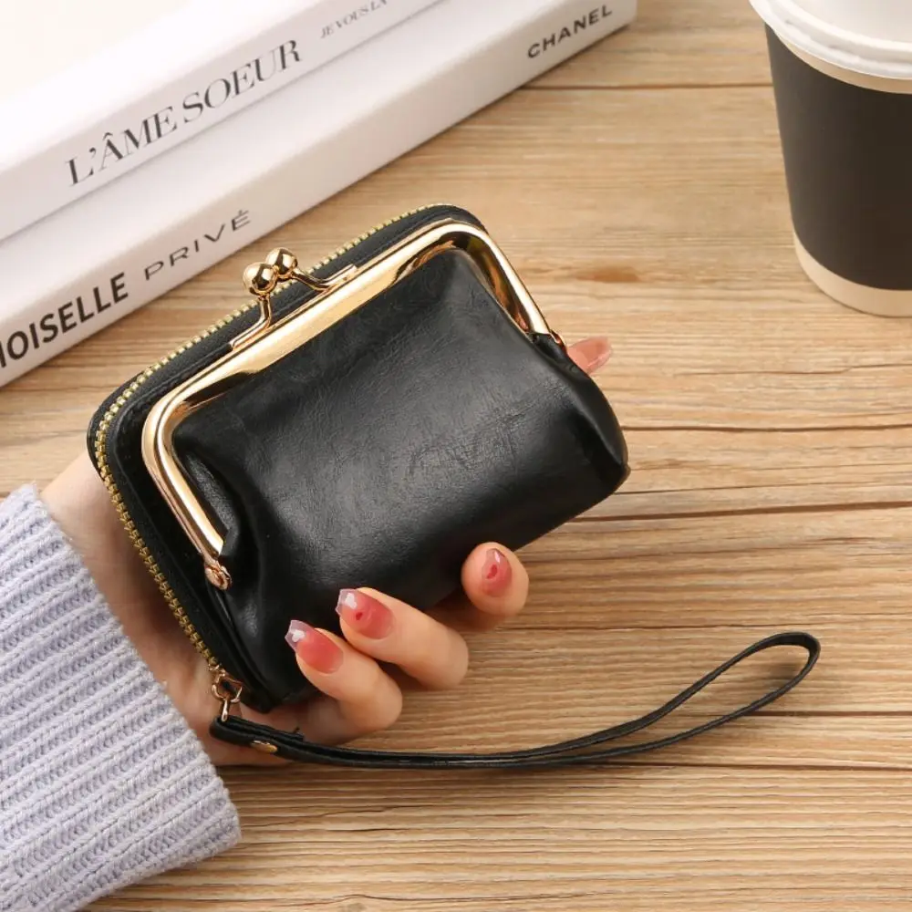 

Durable Hasp Short Wallets PU Leather Large Capacity Coin Purses Money Bag Women Girls
