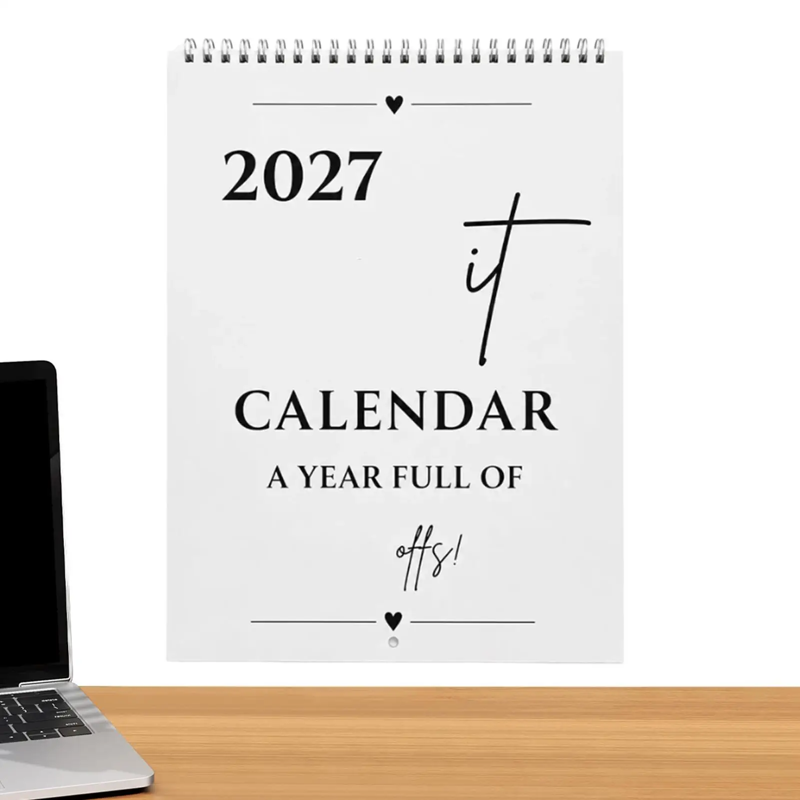 2027 Wall Calendar 12 Monthly Spiral Bound Thick Paper Planner 22x28cm Yearly Calendar for Home Office School Classroom