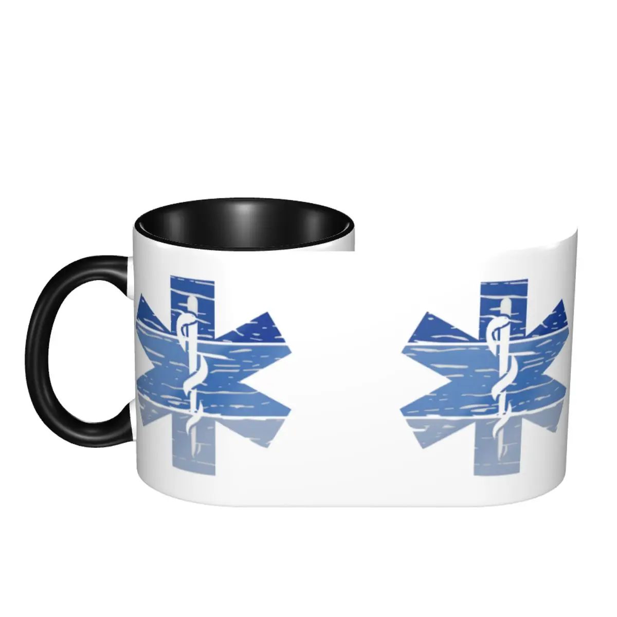 Custom Star Of Life EMT Health Care Coffee Mug DIY Paramedic Ceramic Tea Milk Cup