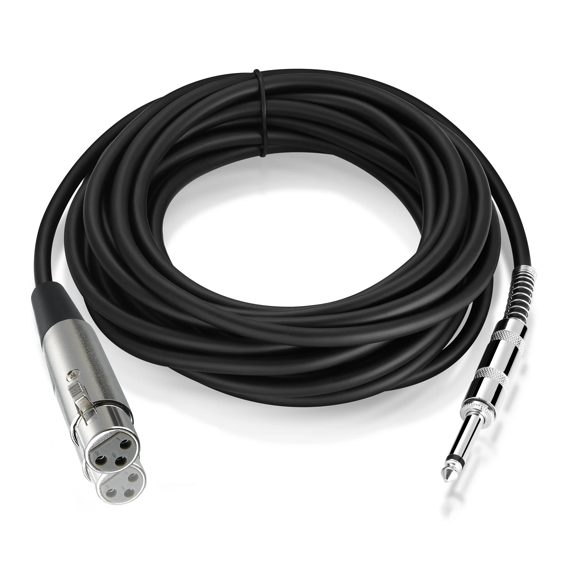 Bochara 1/4''Jack 6.5mm Male to XLR Female Microphone Mono Cable Foil+Braided Shielded 1.8m 3m 5m 10m