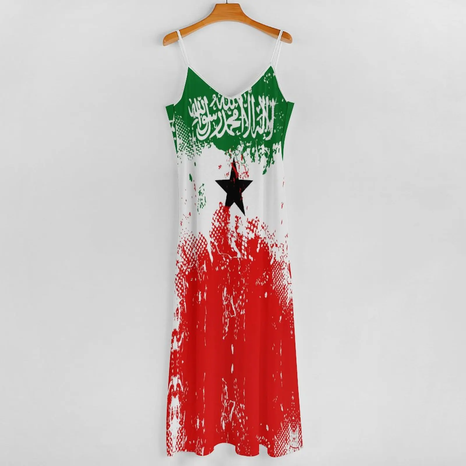 Long Dresses Dress Somaliland Flag Print New Casual Sleeveless Women\'s V-Neck Printed Dress Swing Retro Dresses
