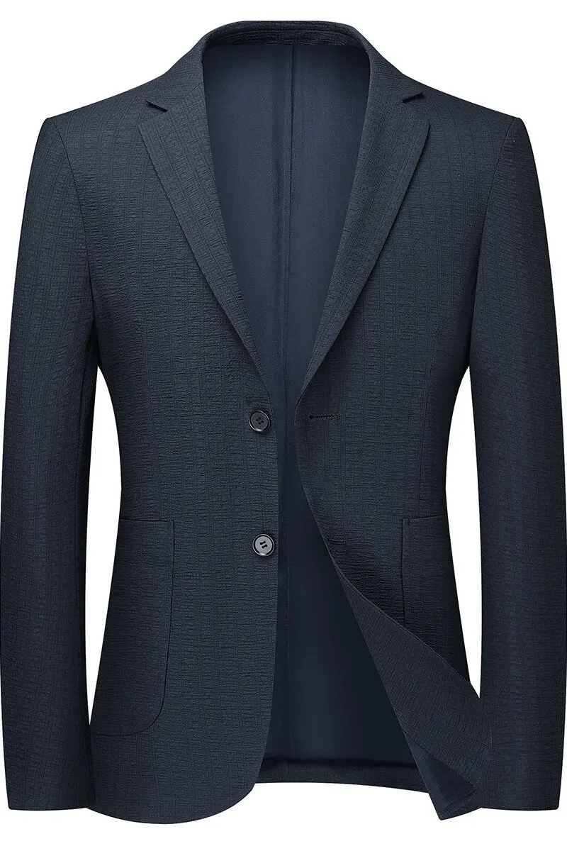Blazer Men แฟชั่นสุภาพบุรุษธุรกิจอเนกประสงค์ Slimming สไตล์อังกฤษสีทึบการโฮสติ้งการแสดง Casual งานแต่งงาน Blazer