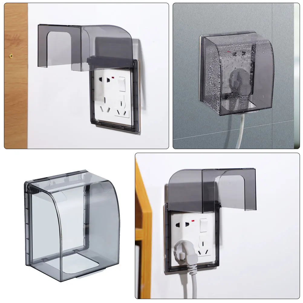 

4pcs Waterproof Outlet Cover Clear Single Outdoor Receptacle Protector Horizontal Vertical Electrical Box Home Improvement