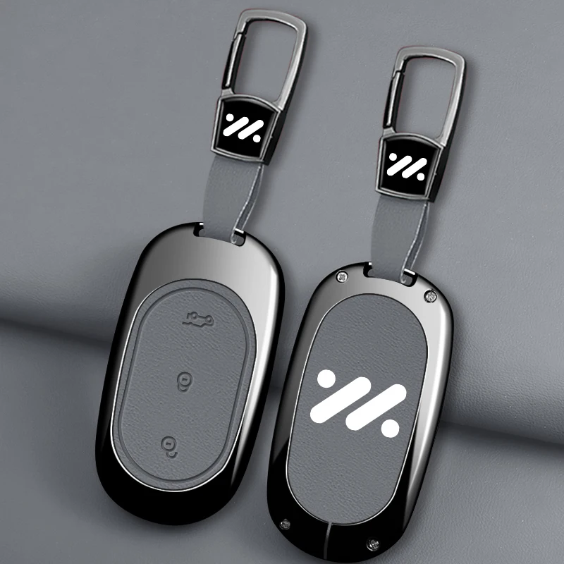 Car Zinc Alloy Leather Remote Key Case Cover Holder For IM LS6 L6 Dynamic Protector Keychain Shell Auto Interior Accessories