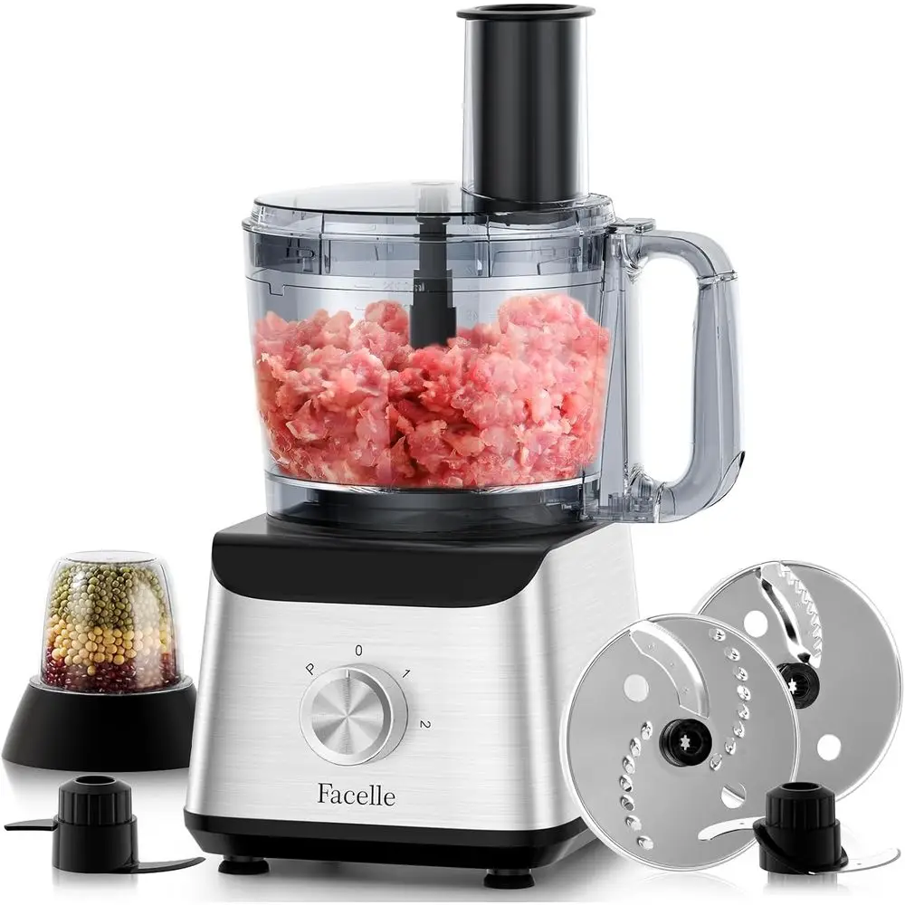 

Electric ood Prr 10 Cup Large Bowl with 6.8oz Grinder, 600W Vegetable Chopper or Mincing, Dicing, Shredding, ee & Kneading Dough
