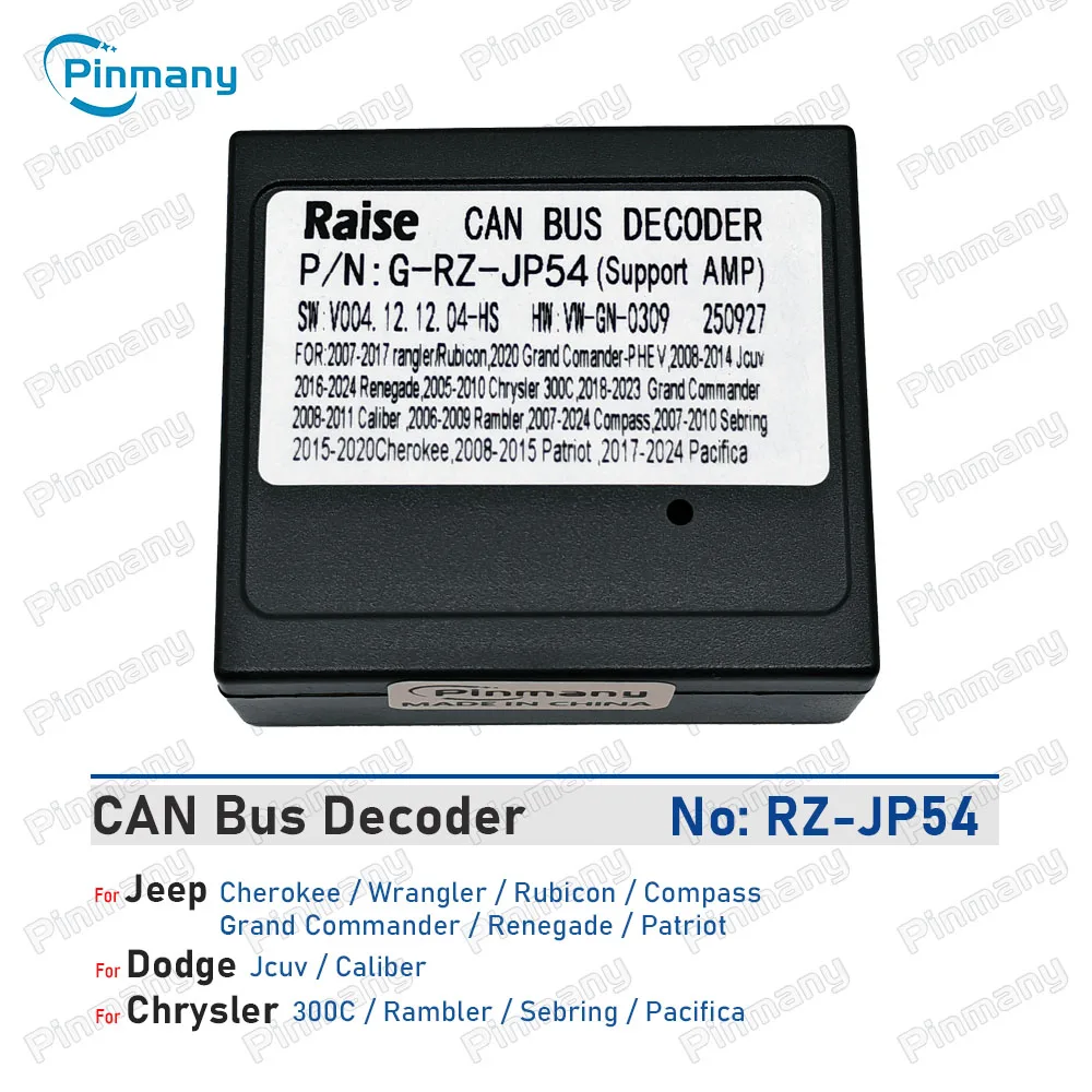 Car CAN Bus Decoder RZ-JP54 Chrysler 300C Rambler Sebring Pacifica,for Jeep Cherokee Wrangler Rubicon Compass Renegade Patriot