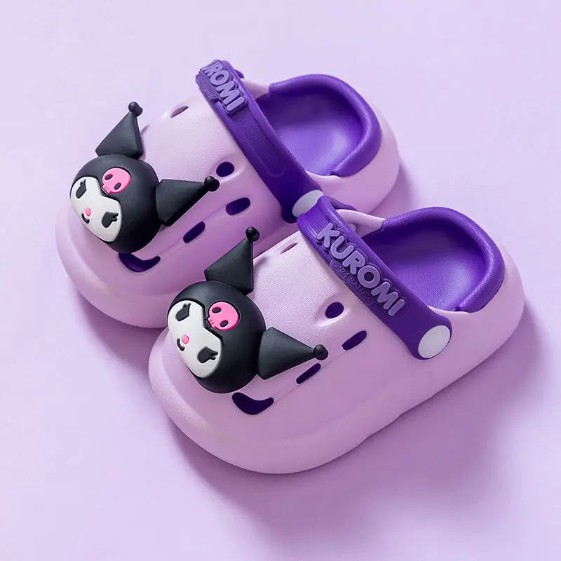 Sanrio Kuromi Cinnamoroll ragazzi ragazze Toddler Kids House antiscivolo Slip-On Cute Cartoon Slip-On Garden Pool pantofole piatte per interni