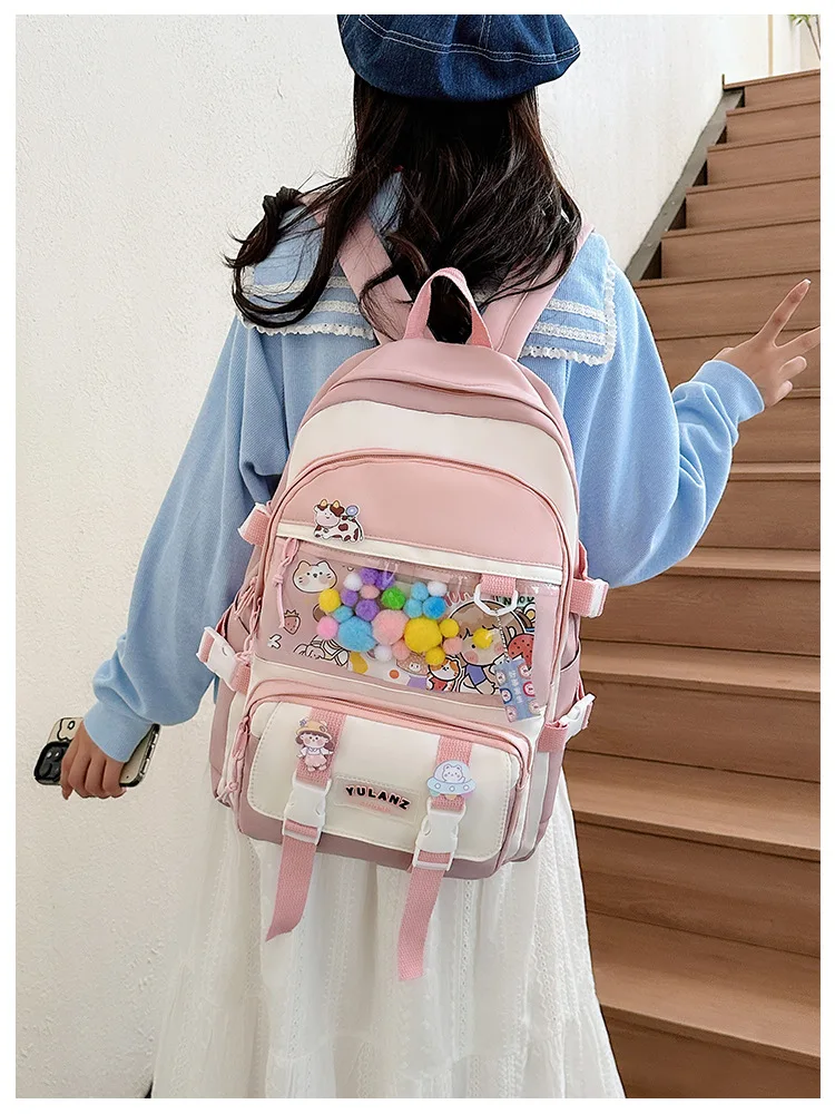 

Large Capacity Schoolbag Female College Student Korean Version High School Student Backpack Leisure College Style Backpack BG148