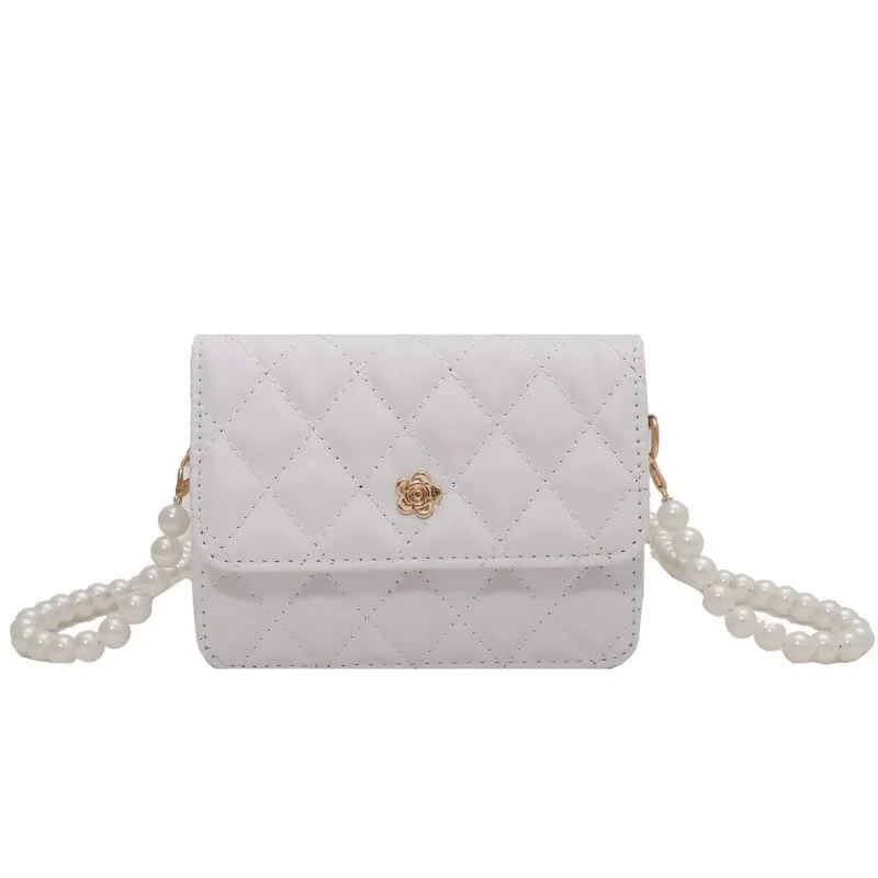 Female New Tide Spring Summer Texture Satchel Popular Temperament Ringer Pearl Chain Crossbody Bag