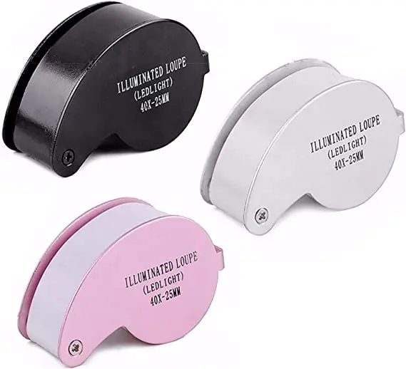 Imagem -06 - Led Iluminado Joalheiros Lupa com Luz Diamond Eye Lupa Antiguidades Moedas e Selos 40x25 mm