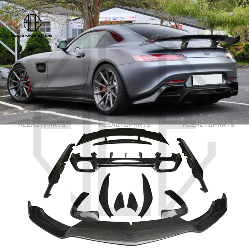 

For Mercedes Benz AMG GT GTS 2015-2019 RENN Style Carbon Fiber Front Lip Spoiler Splitter Rear Wing Body Kit