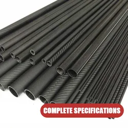 1 PCS Length 1000MM Carbon Fiber Tube Round Tube Diameter 4mm 5mm 6mm 7mm 8mm 9mm For RC Model Aircraft Drone Accessories