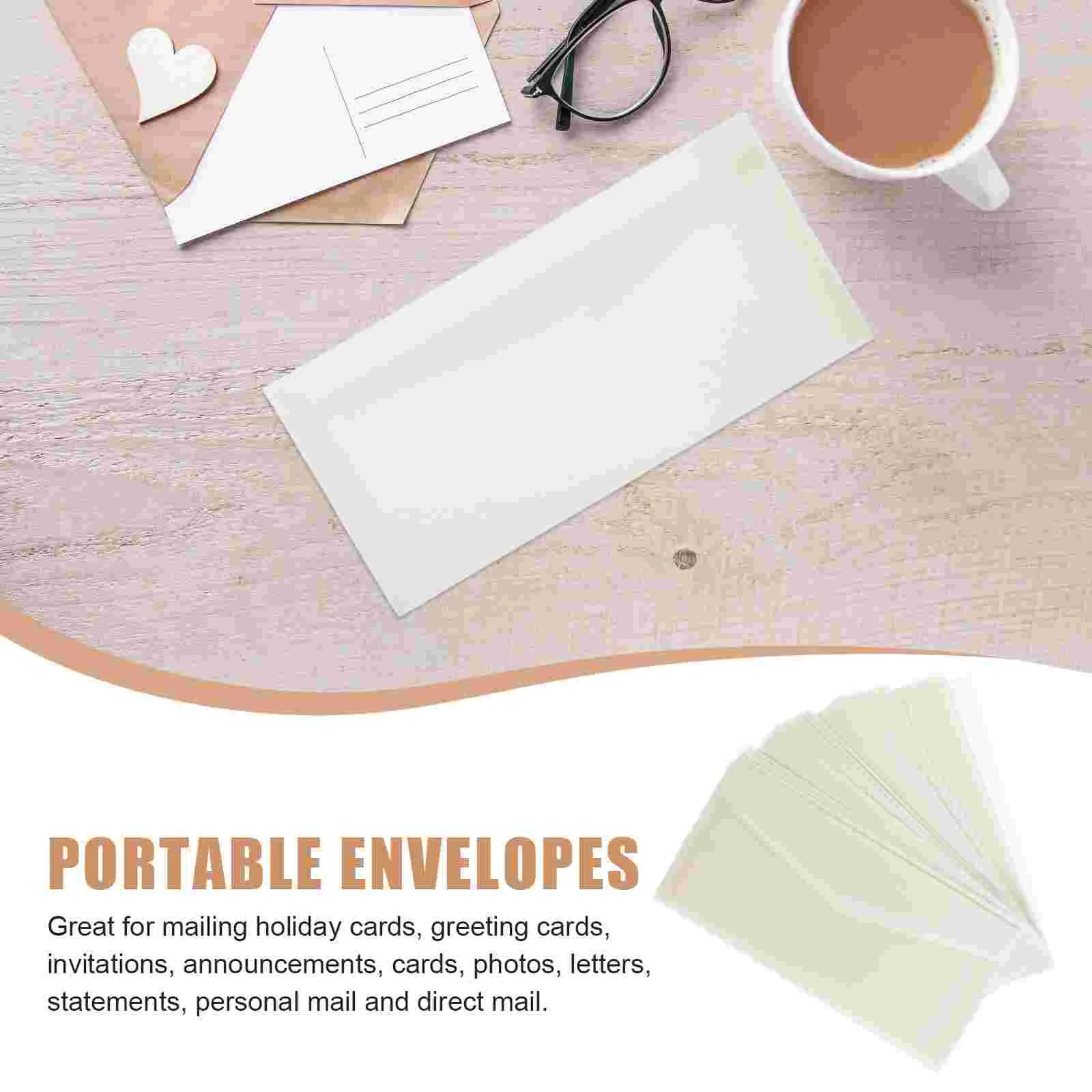 50 Pcs Festival Envelopes Gift Card Sulfate Paper Transparent Invitation 50pcs Simple Litmus