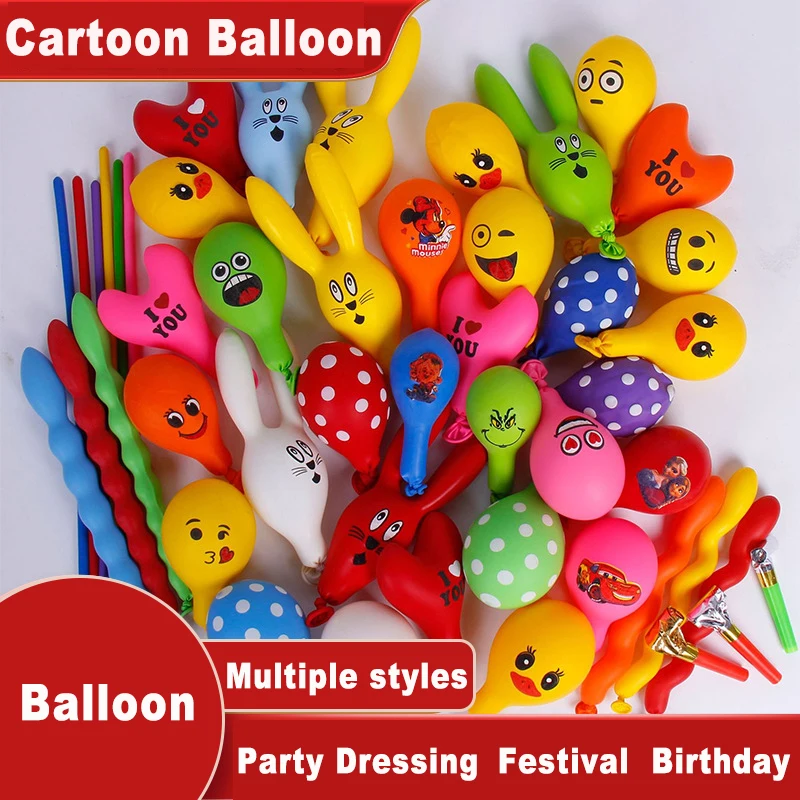 50/100pcs 3D Cartoon Balloons Special-Shape Birthday Party Decoration Helium Inflatable Balloons Animal Duck Rabbit Balloon