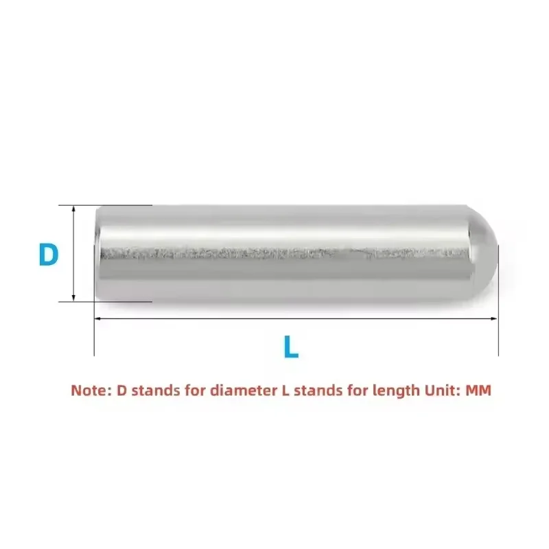 M1 ~ M6 304 Stainless Steel Solid Cylindrical Round Head Locating Dowel Pin Parallel Pins Length 6~50 mm