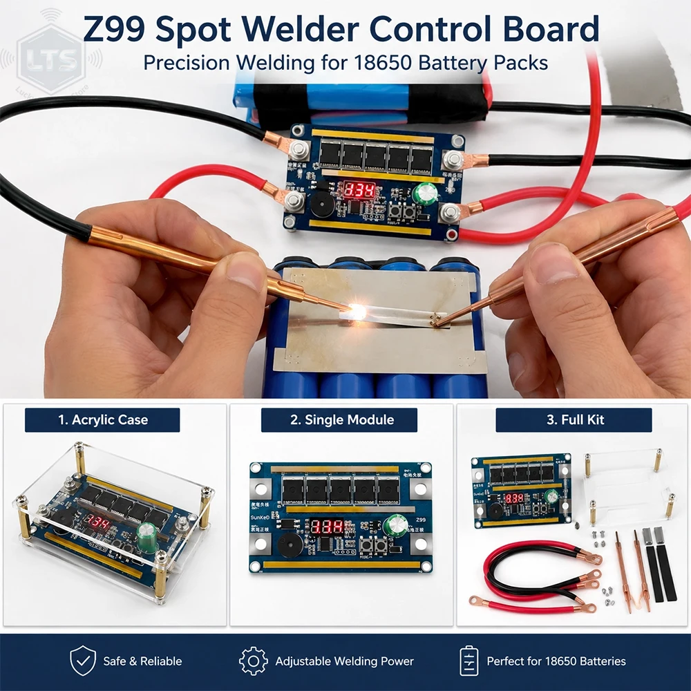 

Spot Welder 12V 18650 Lithium Battery Energy Storage Spot Welding Machine PCB Circuit Board Portable Soldering Equipment DIY Kit