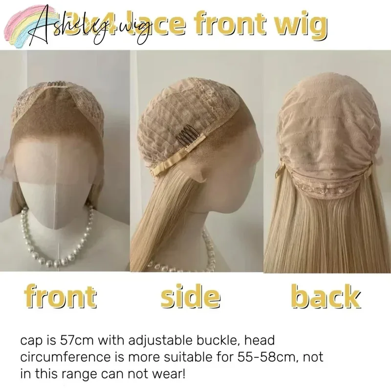 キャンディ2025プラチナレースフロント13x4ロングストレートホワイトウィッグ高温ファイバーウィッグレースフロントフロントコスプレ