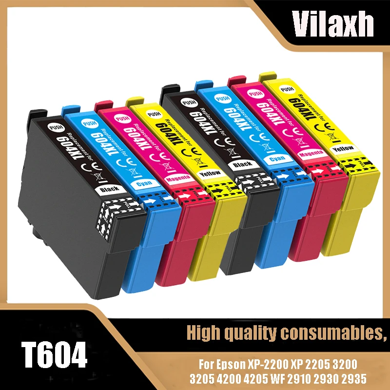 Compatible 604XL T604XL T604 604 Ink Cartridge for Epson XP-2200 2205 3200 3205 4200 4205 WF-2910 2930 2935 2950DWF Printer