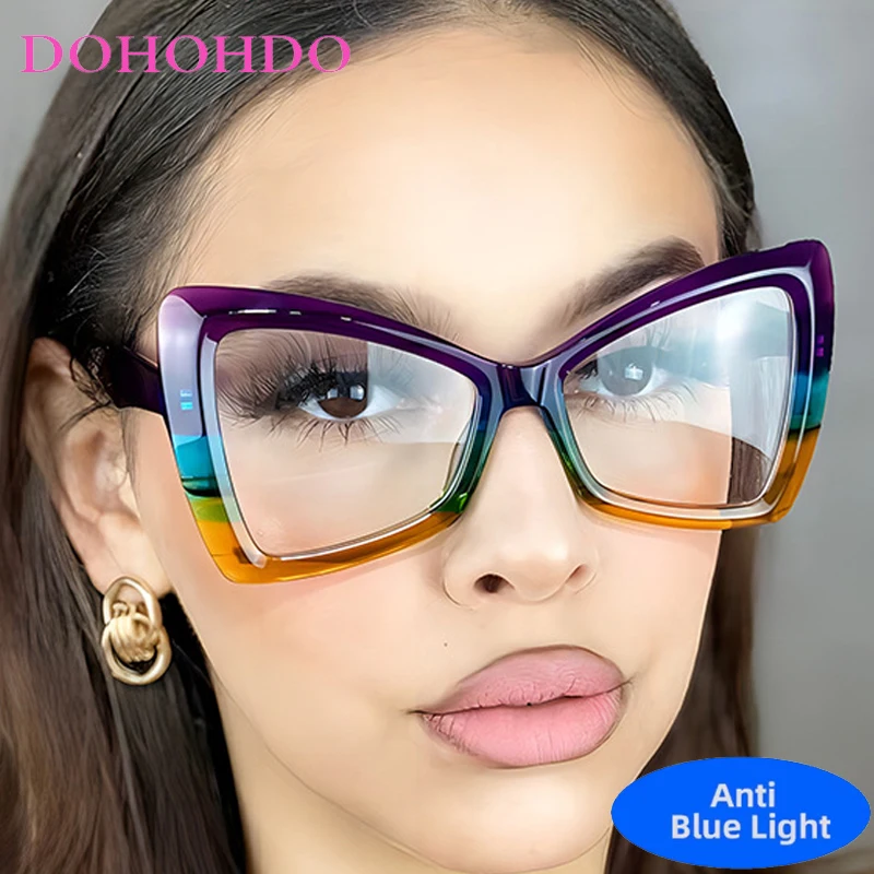 

Trendy Cat Eye Butterfly Frame Assorted Colors Anti-Blue Light Glasses Women Men Luxury Brand Designer Computer Optical Eyewear